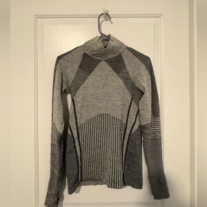 Athleta Women's Turtleneck Sweater in Gray and Black